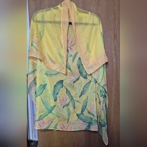 Vintage Botanical Design  Lightweight Scarf .40"×42"